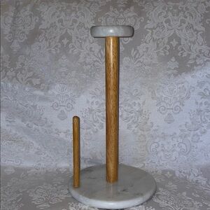 Marble & Wood Paper Towel Holder.